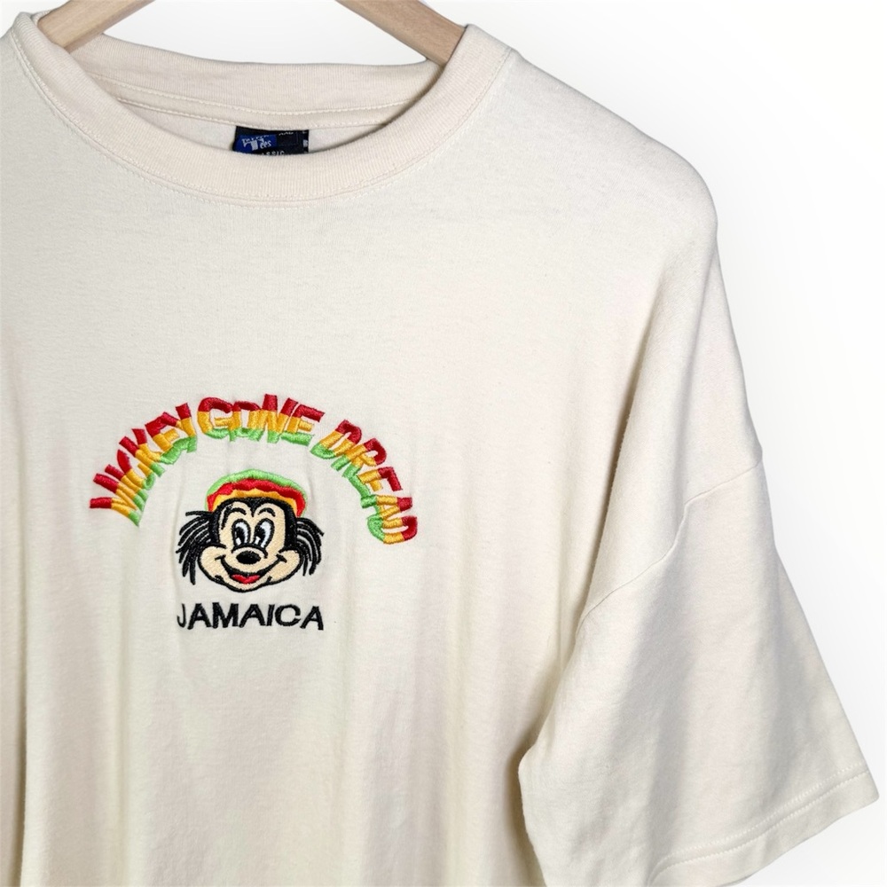 Vintage Mickey Mouse Goes Dread Sweatshirt T-Shirt Size 2XL Embroidered Jamaica
